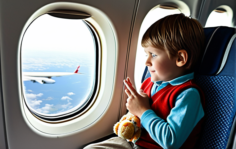 아기와 비행기 여행 팁 - **

A mother, fully clothed in modest travel attire, holding a toddler in an airport terminal. The b...