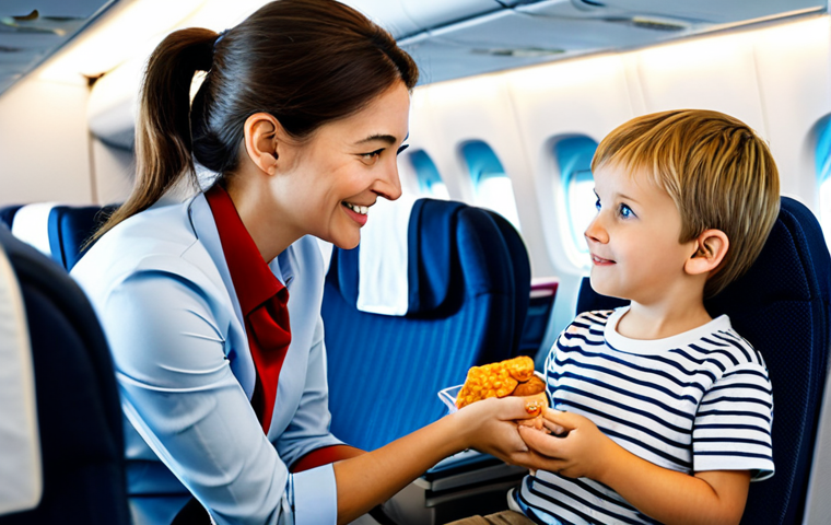 아기와 비행기 여행 팁 - **

A young child, fully clothed and wearing comfortable clothes, looking out the window of an airpl...
