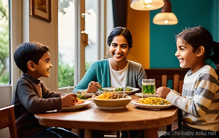 아기와 외식 꿀팁 - **Prompt:** A close-up shot of a caring parent offering an emergency snack to a slightly impatient c...