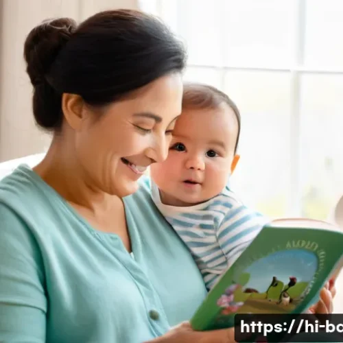 아기 책 읽어주는 법 - **Prompt 1: Early Bonding Through Stories**
    A heartwarming and serene scene featuring a loving m...