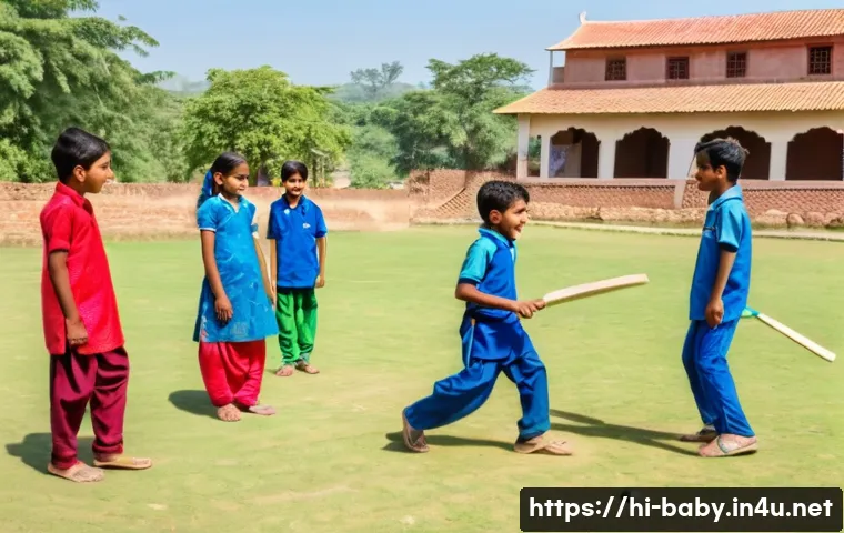 유아기 사회성 발달 지원법 - A group of young Indian children, aged around 7-10 years, wearing colorful casual clothes and modest...